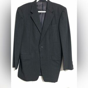 Hickey Freeman grey striped suit men’s size 44R blazer two‎ button single vent